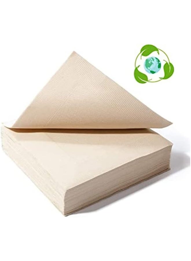 SNH Packing مناديل كوكتيل قابلة للتصرف بشكل مربع 2 طبقة من SNH، 50 قطعة، 23 سم × 23 سم، بني - Image 3